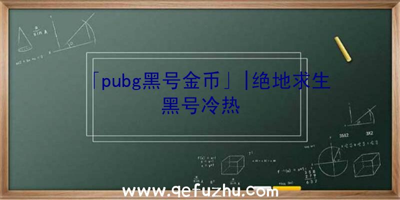 「pubg黑号金币」|绝地求生黑号冷热